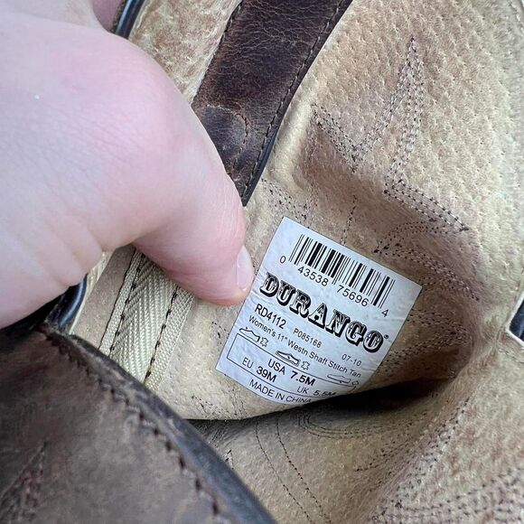 Durango Women's Boot RD4112 Tan Distress Leather Size 7.5 M - Picture 8 of 8